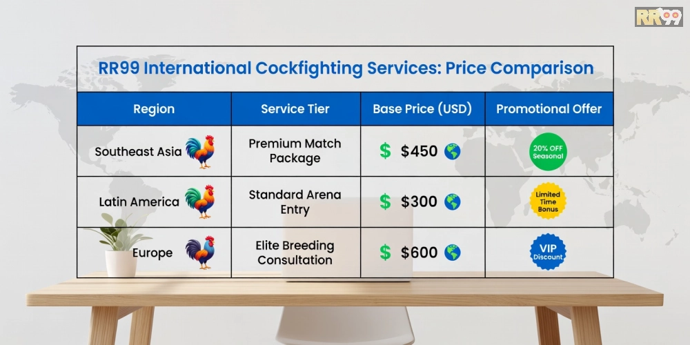 Bảng giá chi tiết các gói dịch vụ đá gà quốc tế rr99 cập nhật năm 2025