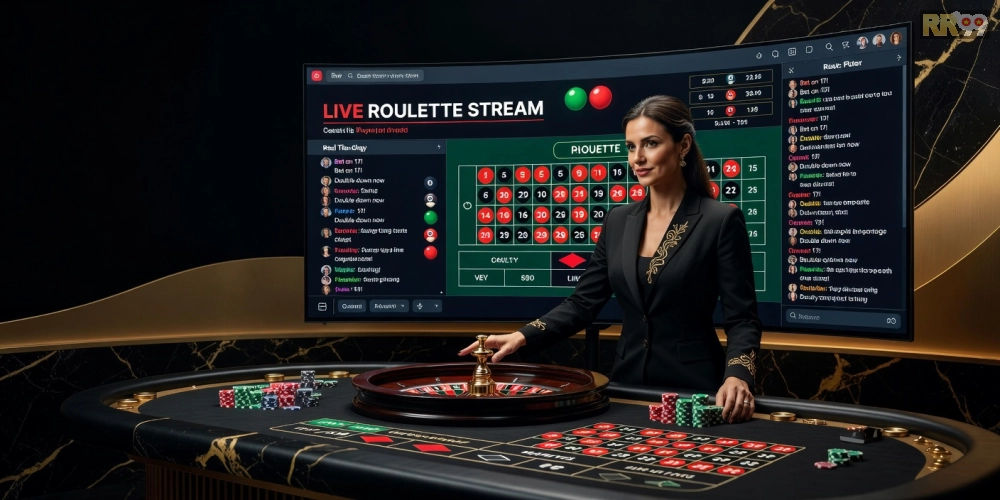 Hình minh họa khái niệm trực tiếp casino rr99 với dealer chuyên nghiệp và giao diện hiện đại